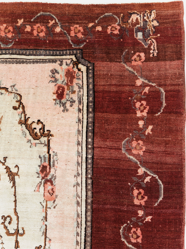 French Inspired Vintage Turkish Anatolian Small Room Size Carpet, No.30295 - Gsblank