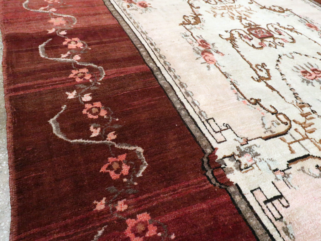 French Inspired Vintage Turkish Anatolian Small Room Size Carpet, No.30295 - Gsblank