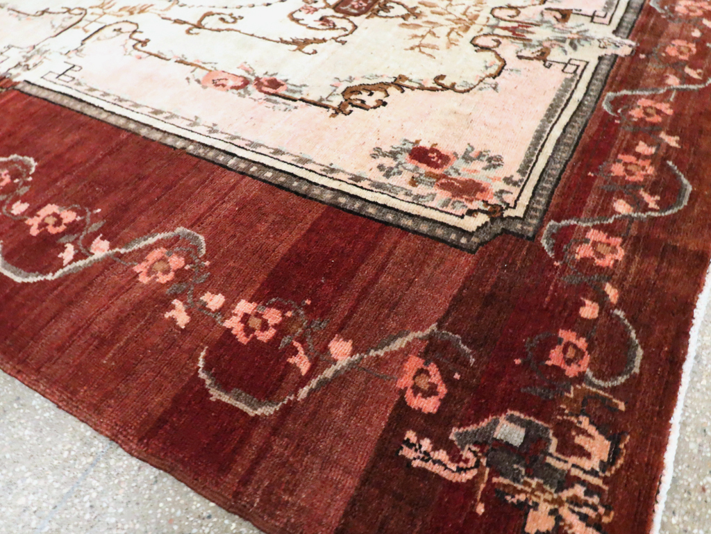 French Inspired Vintage Turkish Anatolian Small Room Size Carpet, No.30295 - Gsblank