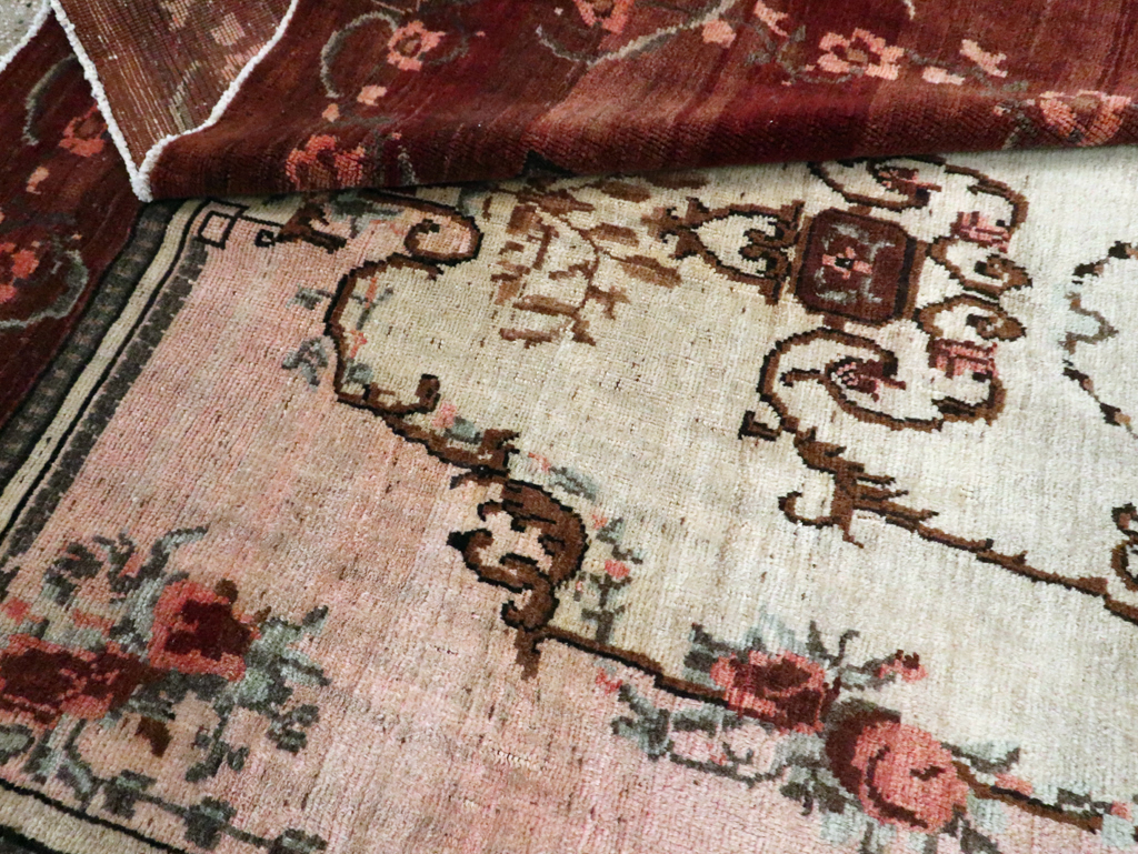 French Inspired Vintage Turkish Anatolian Small Room Size Carpet, No.30295 - Gsblank