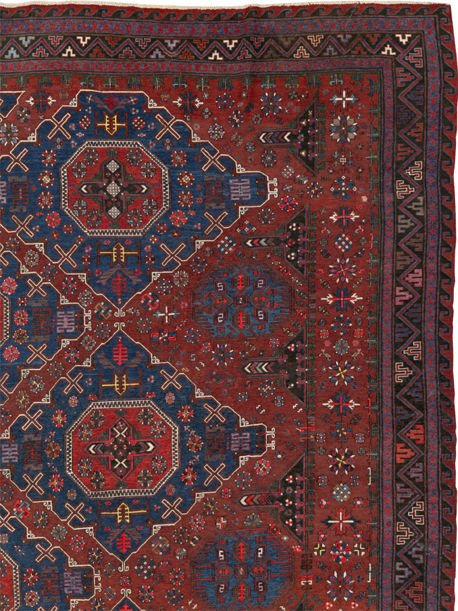 Antique Central Asian Soumak Flatweave Large Carpet, No.30298 - Gsblank