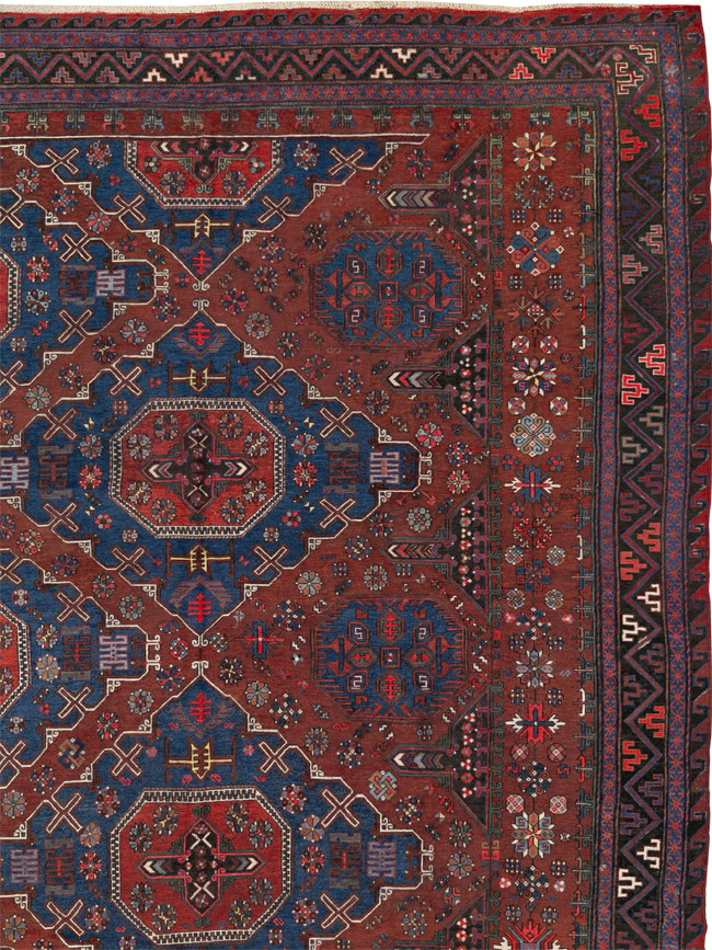 Antique Central Asian Soumak Flatweave Large Carpet, No.30298 - Gsblank