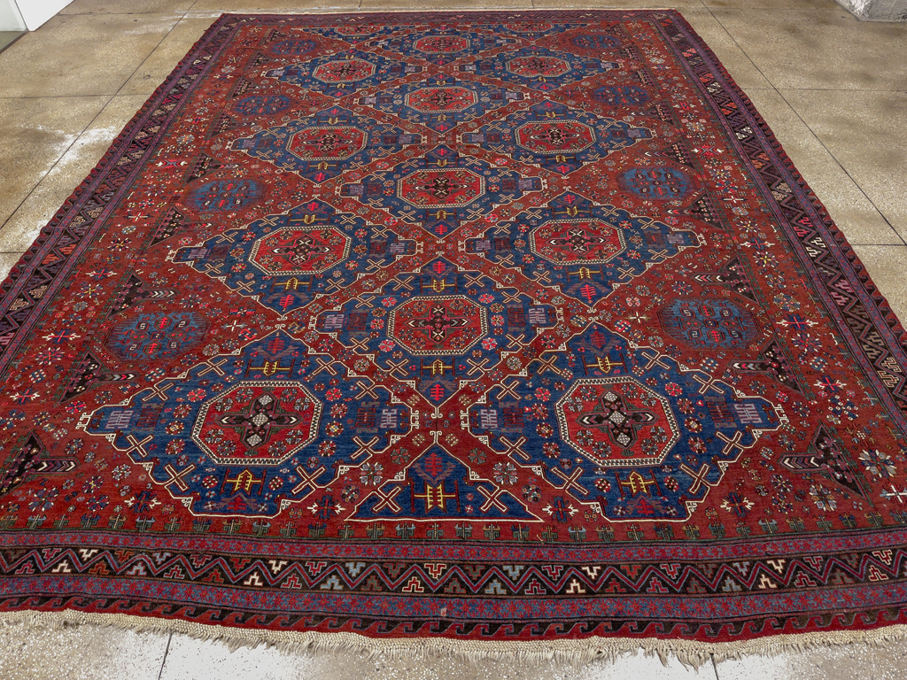 Antique Central Asian Soumak Flatweave Large Carpet, No.30298 - Gsblank