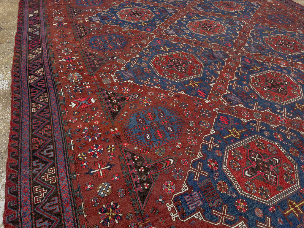 Antique Central Asian Soumak Flatweave Large Carpet, No.30298 - Gsblank