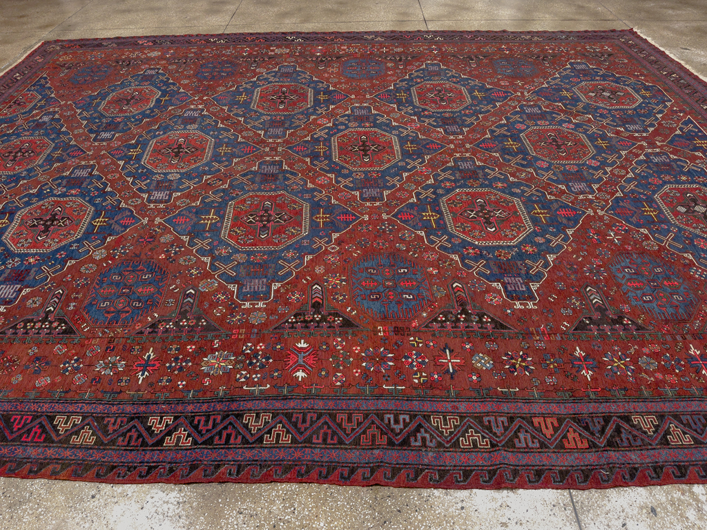 Antique Central Asian Soumak Flatweave Large Carpet, No.30298 - Gsblank