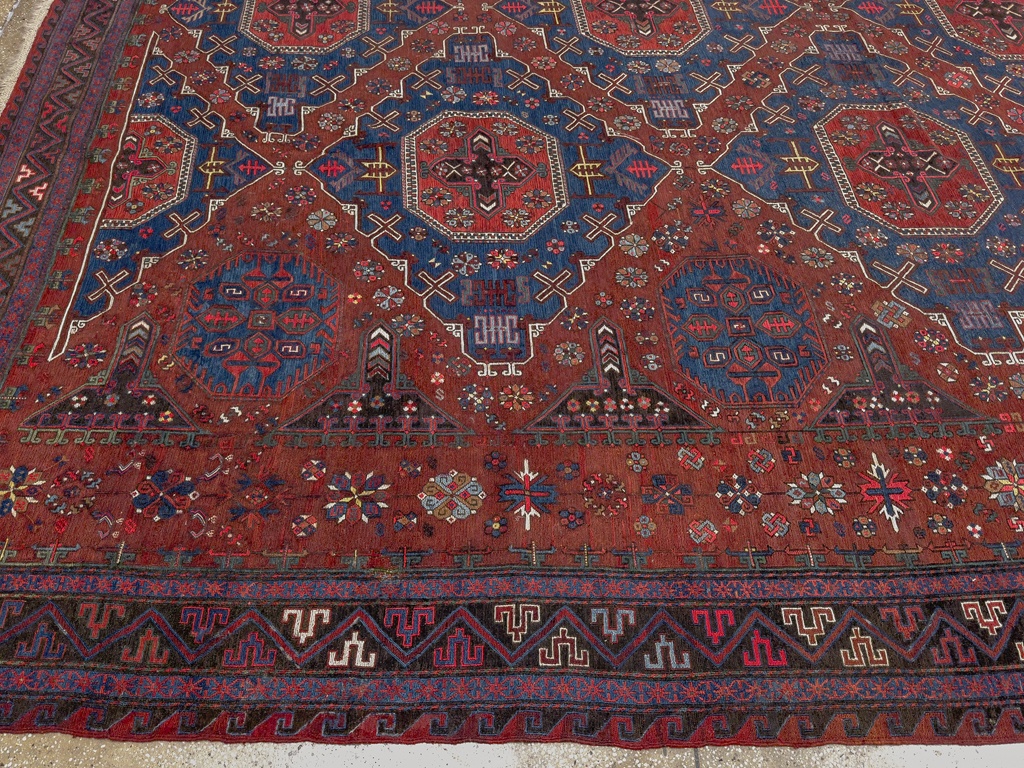 Antique Central Asian Soumak Flatweave Large Carpet, No.30298 - Gsblank
