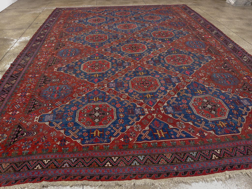 Antique Central Asian Soumak Flatweave Large Carpet, No.30298 - Gsblank
