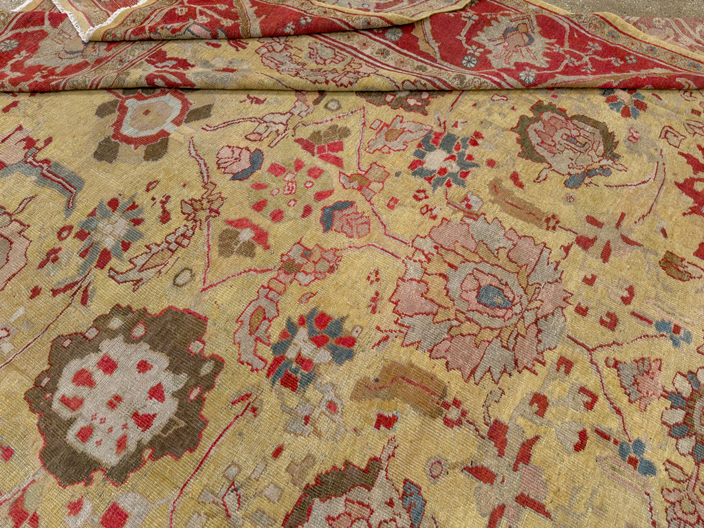 Antique Persian Mahal Large Room Size Carpet, No.30300 - Gsblank