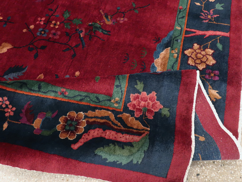 Vintage Chinese Art Deco Accent Rug, No.30308 - Gsblank