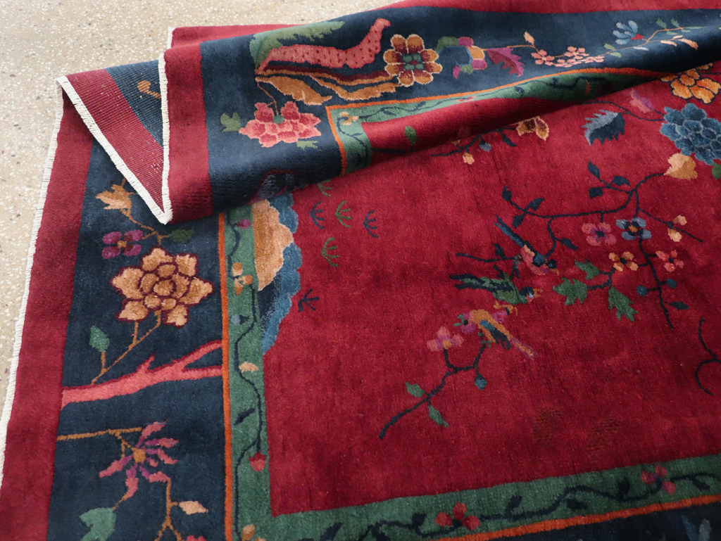 Vintage Chinese Art Deco Accent Rug, No.30308 - Gsblank