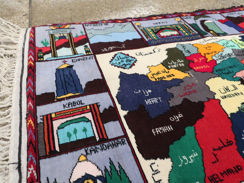 Vintage Turkish Pictorial Map Rug, No.30312 - Gsblank