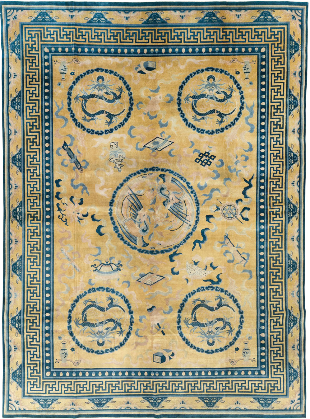 Antique Chinese Peking Large Room Size Carpet, No.30321 - Gsblank