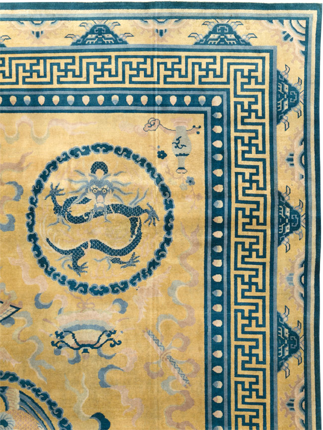Antique Chinese Dragon Peking Large Room Size Carpet, No.30321 - Gsblank