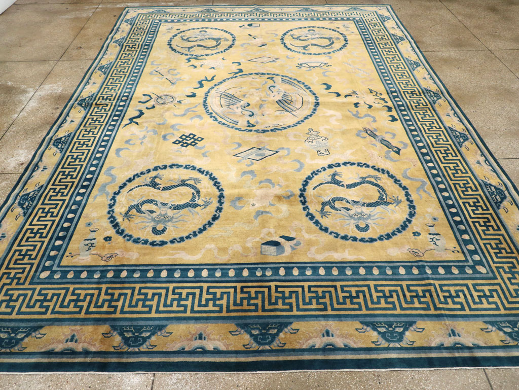 Antique Chinese Peking Large Room Size Carpet, No.30321 - Gsblank