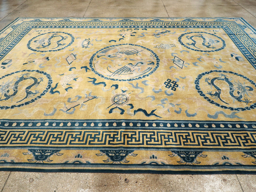 Antique Chinese Dragon Peking Large Room Size Carpet, No.30321 - Gsblank