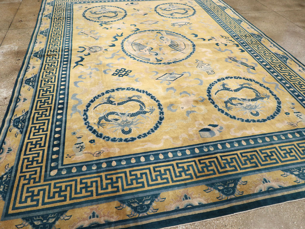 Antique Chinese Dragon Peking Large Room Size Carpet, No.30321 - Gsblank