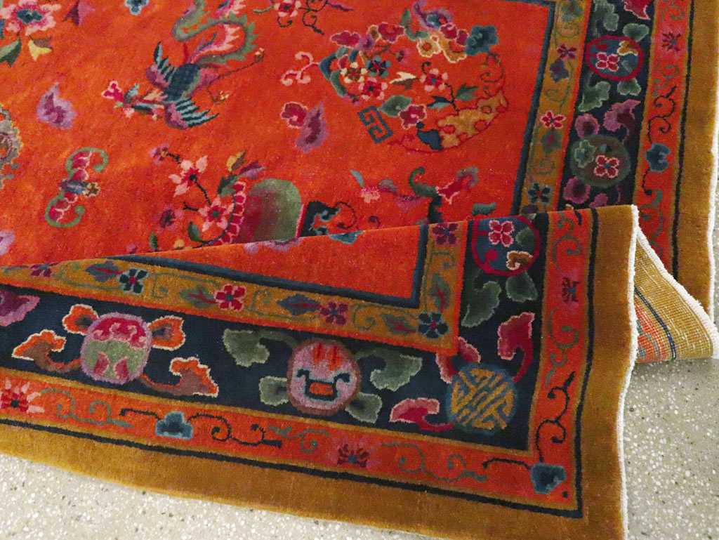 Vintage Chinese Dragon Art Deco Carpet, No.30323 - Gsblank