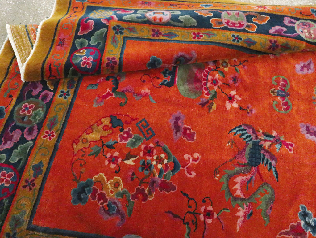 Vintage Chinese Dragon Art Deco Carpet, No.30323 - Gsblank