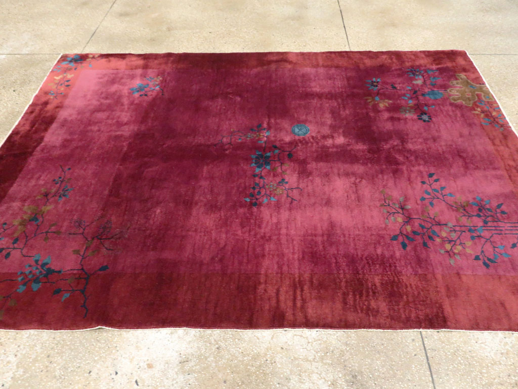 Vintage Chinese Deco Carpet, No.30324 - Gsblank