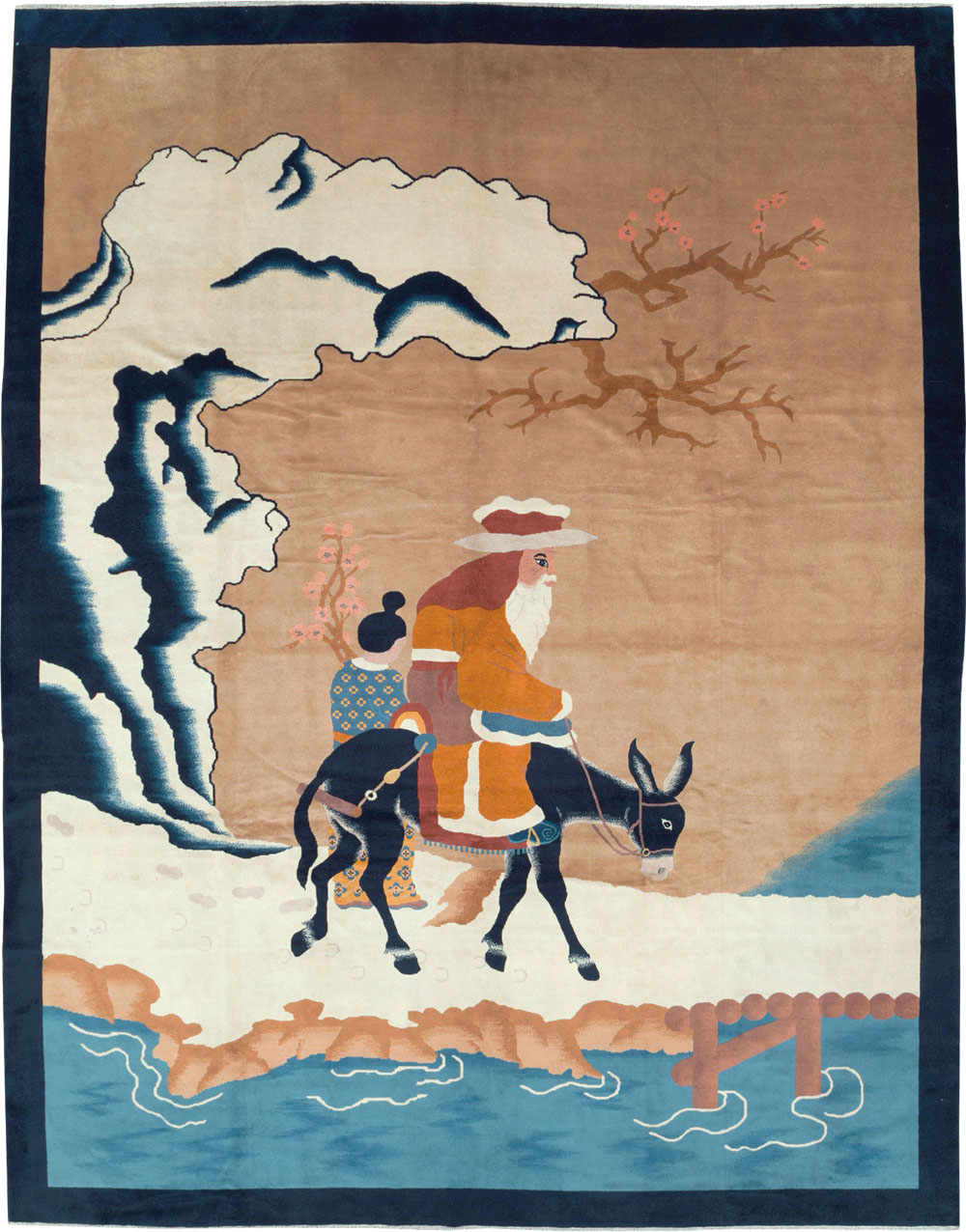 Mid-20th Century  Chinese Pictorial Art Deco Carpet, No.30325 - Gsblank