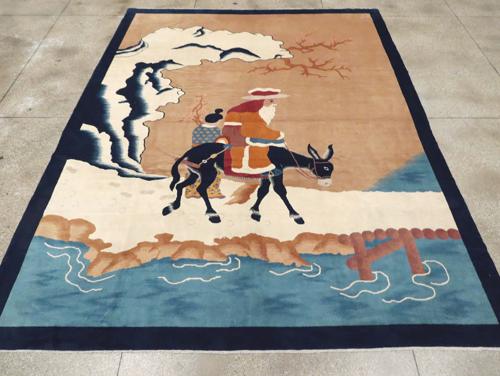 Mid-20th Century  Chinese Pictorial Art Deco Carpet, No.30325 - Gsblank