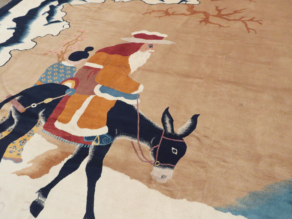 Mid-20th Century  Chinese Pictorial Art Deco Carpet, No.30325 - Gsblank