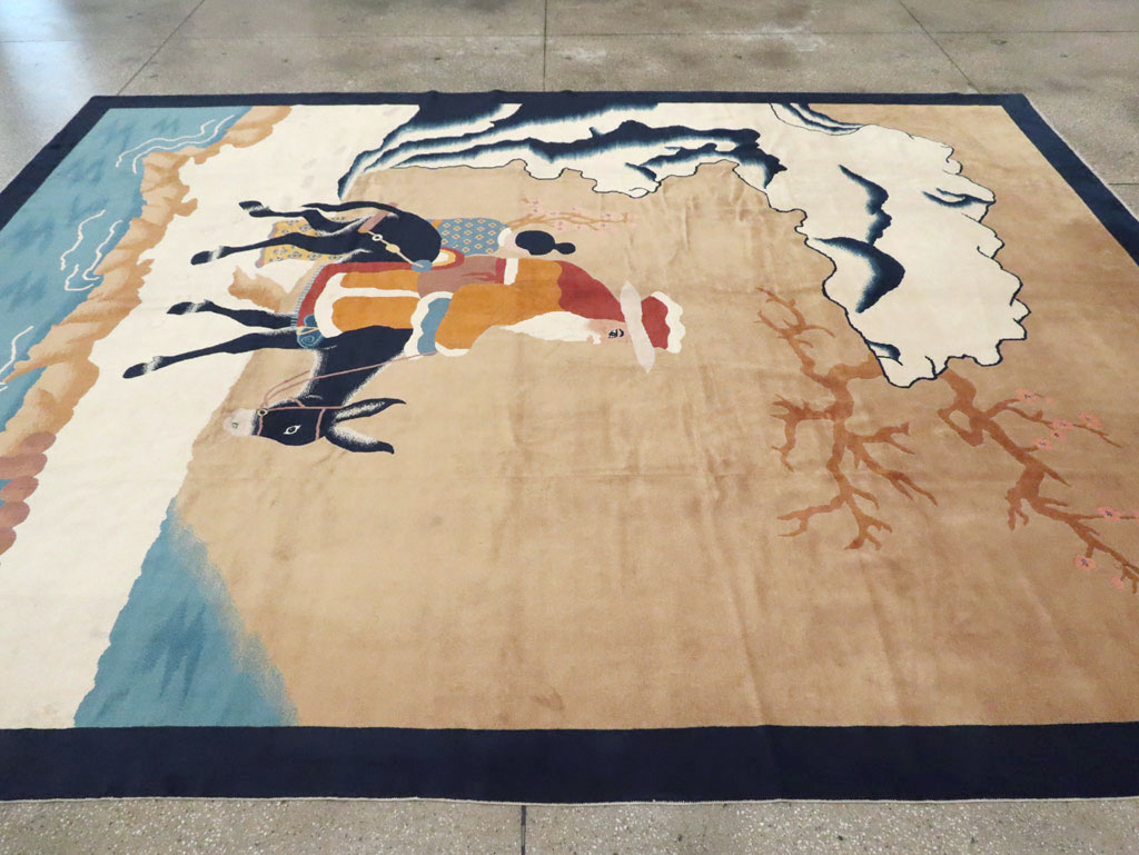 Mid-20th Century  Chinese Pictorial Art Deco Carpet, No.30325 - Gsblank