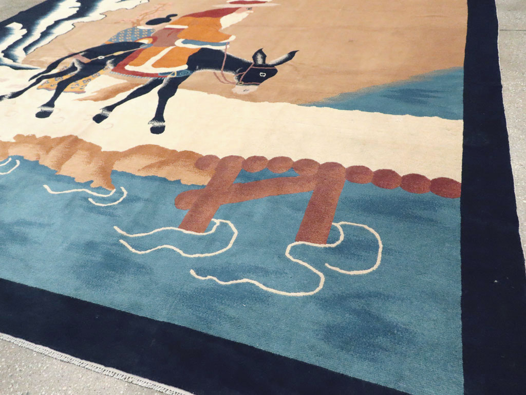 Mid-20th Century  Chinese Pictorial Art Deco Carpet, No.30325 - Gsblank