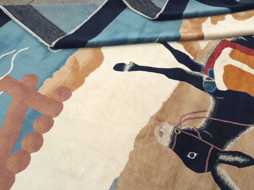 Mid-20th Century  Chinese Pictorial Art Deco Carpet, No.30325 - Gsblank