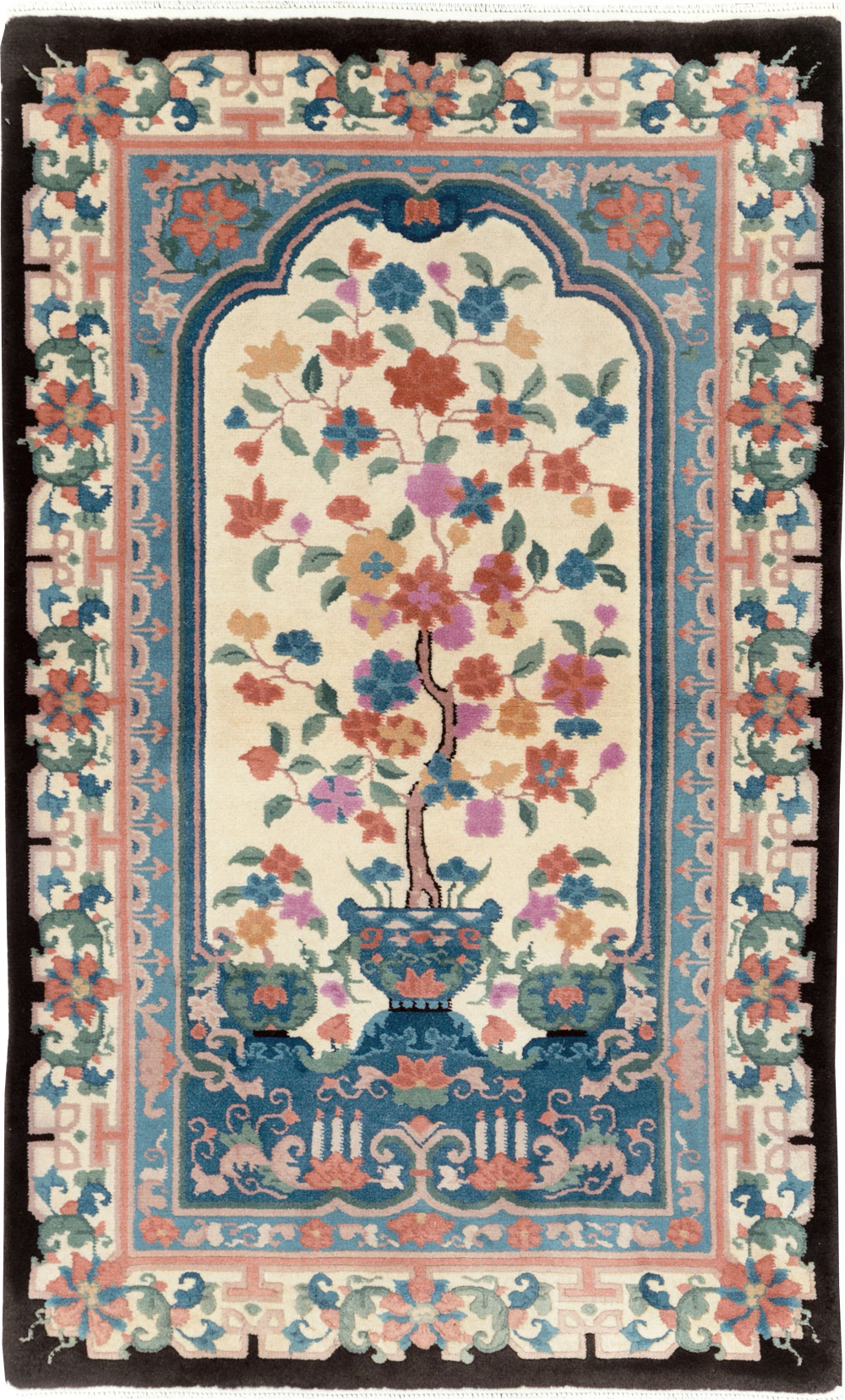 Vintage Chinese Deco Rug, No.30339 - Gsblank