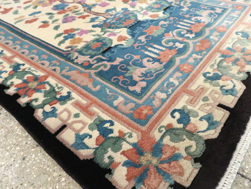 Vintage Chinese Deco Rug, No.30339 - Gsblank