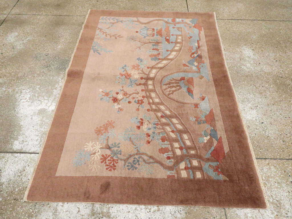 Mid-20th Century Chinese Art Deco Rug, No.30341 - Gsblank