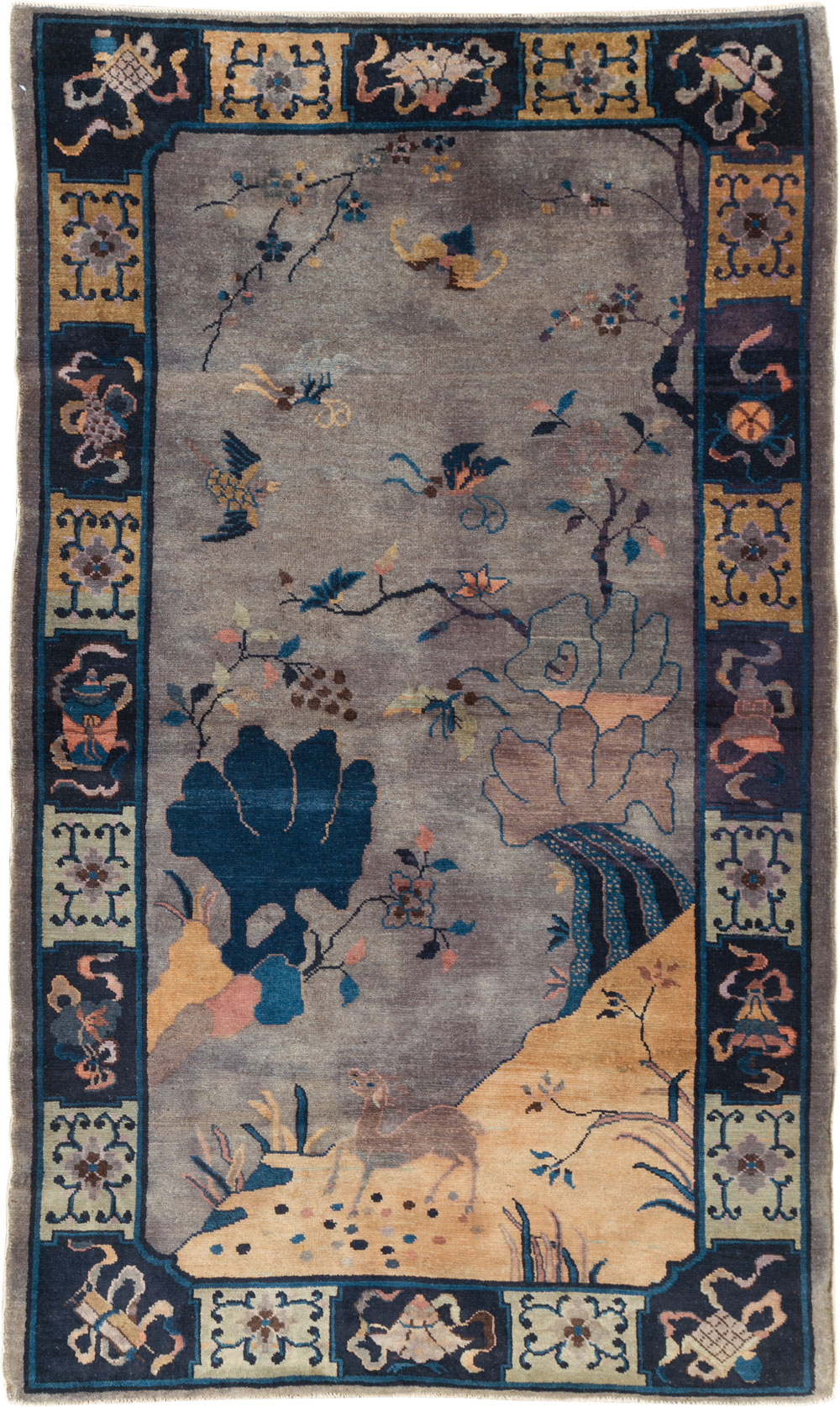 Vintage Chinese Art Deco Accent Rug, No.30349 - Gsblank
