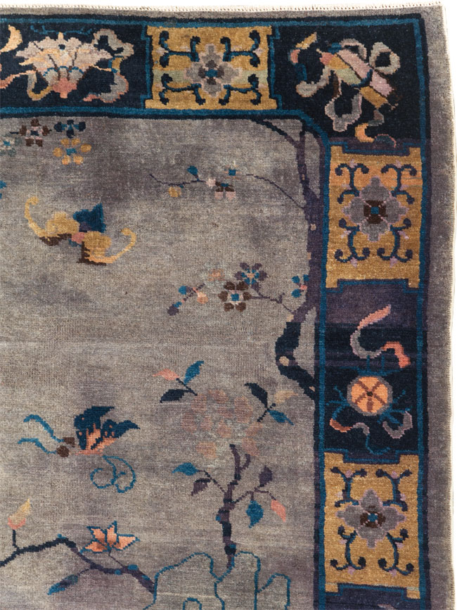 Vintage Chinese Art Deco Accent Rug, No.30349 - Gsblank