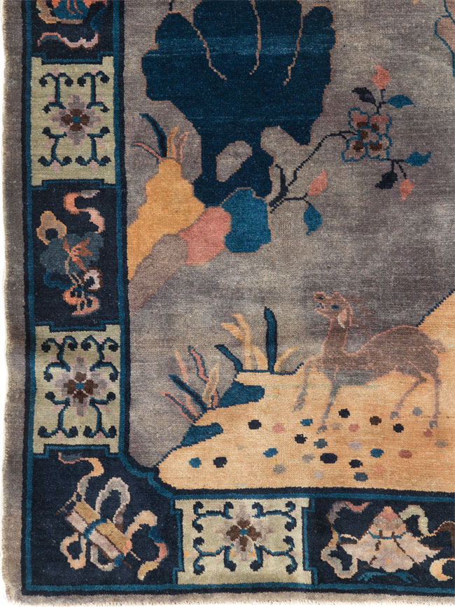 Vintage Chinese Art Deco Accent Rug, No.30349 - Gsblank