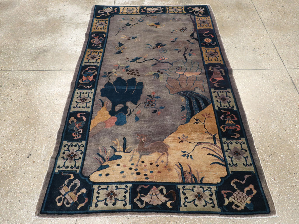 Vintage Chinese Art Deco Accent Rug, No.30349 - Gsblank
