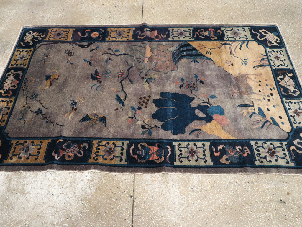 Vintage Chinese Art Deco Accent Rug, No.30349 - Gsblank