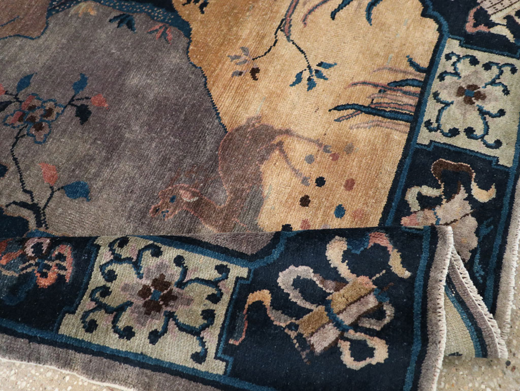 Vintage Chinese Art Deco Accent Rug, No.30349 - Gsblank