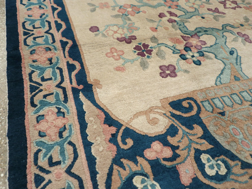 Vintage Chinese Art Deco Accent Rug, No.30362 - Gsblank