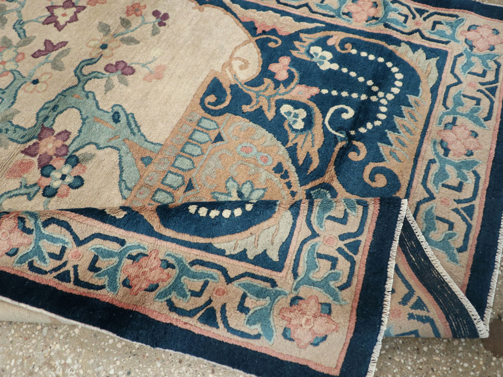 Vintage Chinese Art Deco Accent Rug, No.30362 - Gsblank