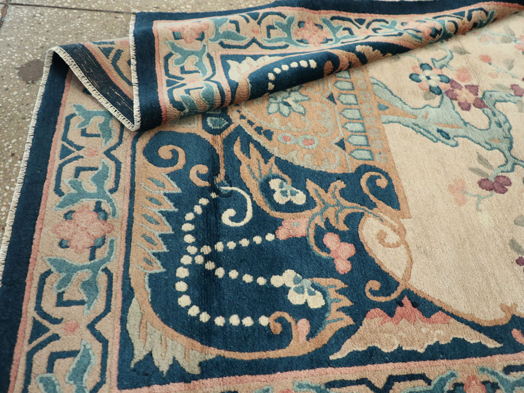 Vintage Chinese Art Deco Accent Rug, No.30362 - Gsblank