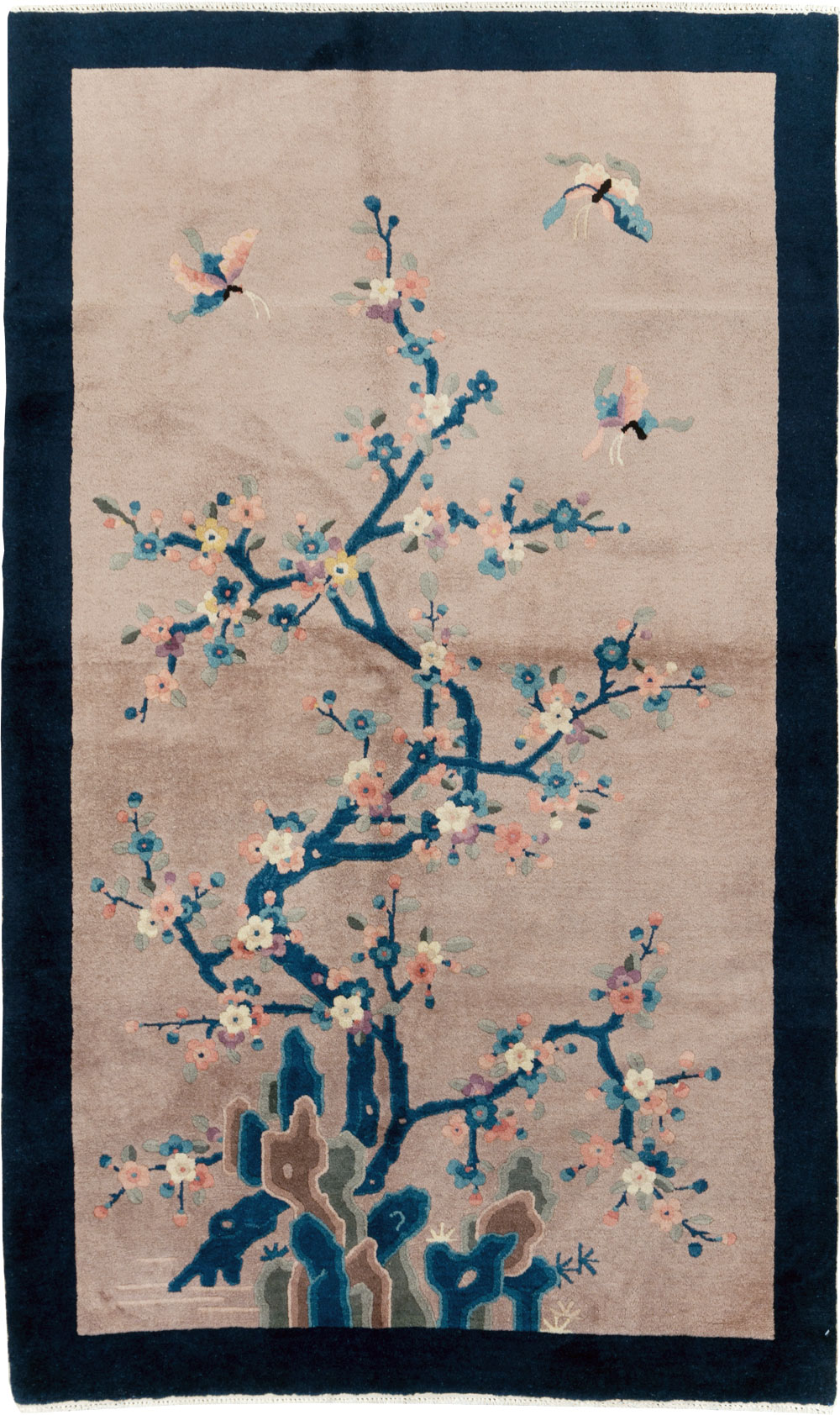 Mid-20th Century Handmade Chinese Art Deco Accent Rug, No.30369 - Gsblank
