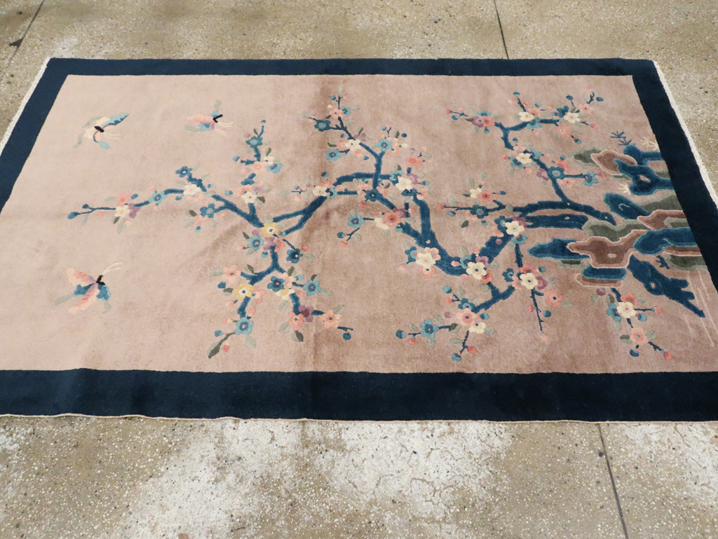 Mid-20th Century Handmade Chinese Art Deco Accent Rug, No.30369 - Gsblank
