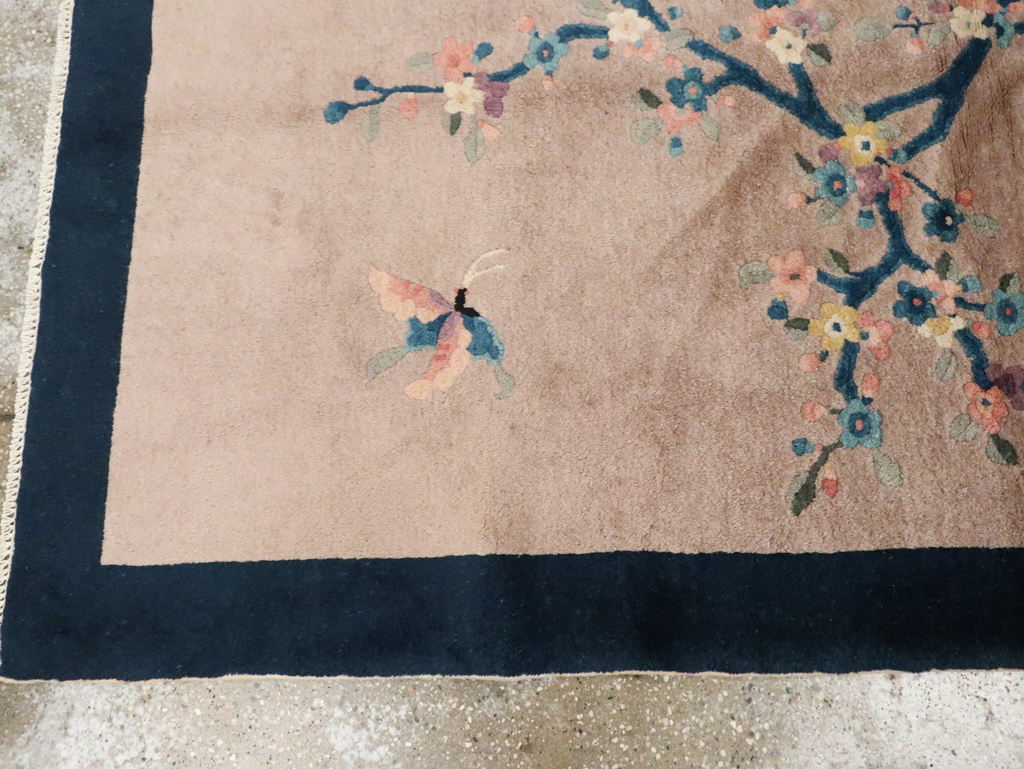 Mid-20th Century Handmade Chinese Art Deco Accent Rug, No.30369 - Gsblank