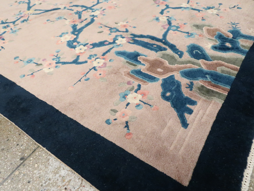 Mid-20th Century Handmade Chinese Art Deco Accent Rug, No.30369 - Gsblank
