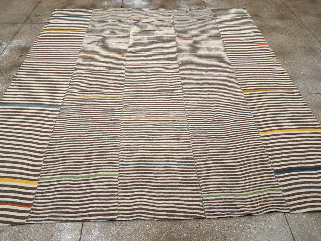 Contemporary Turkish Flatweave Kilim Room Size Carpet, No.30376 - Gsblank