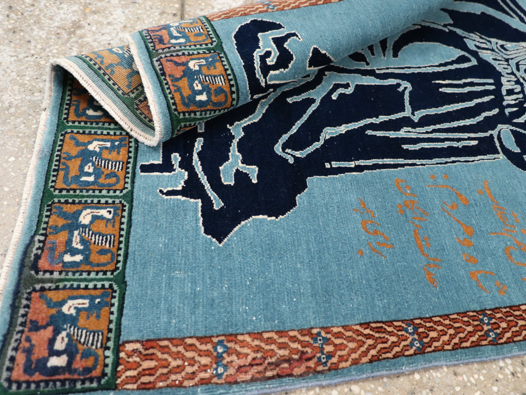 Vintage Persian Pictorial Tabriz Rug (Pair: 1 of 2), No.30378 - Gsblank