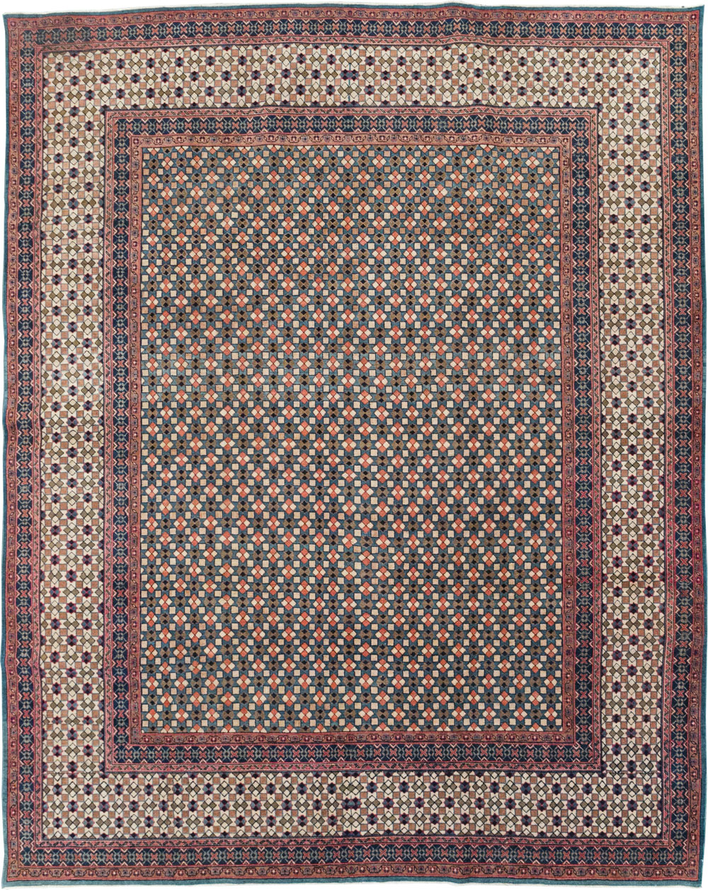 Vintage Persian Art Deco Style Tabriz Room Size Carpet, No.30380 - Gsblank