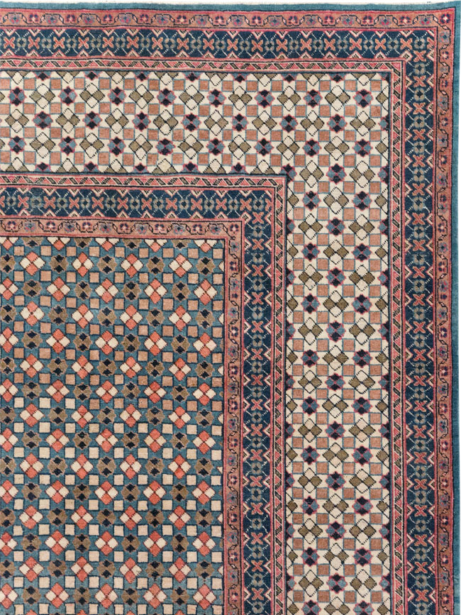 Vintage Persian Art Deco Style Tabriz Room Size Carpet, No.30380 - Gsblank