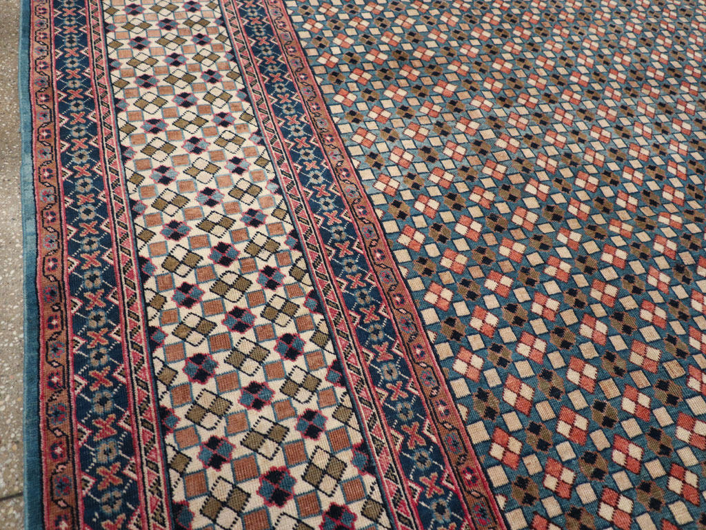 Vintage Persian Art Deco Style Tabriz Room Size Carpet, No.30380 - Gsblank